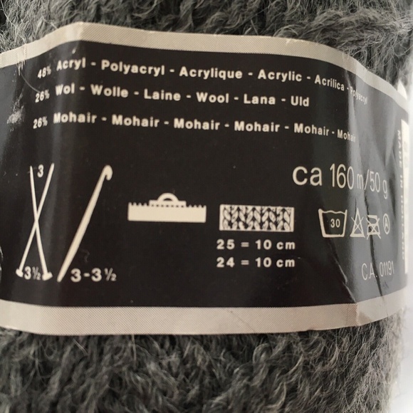 Lot of 6 Vintage Scheepjeswol Burlesque Wool Blend Grey 50g balls 160 M each - Picture 4 of 6